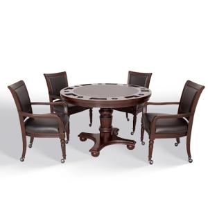 Hathaway Poker Table Set in Walnut Finish