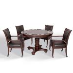 Hathaway Poker Table Set in Walnut Finish