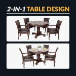 Hathaway Poker Table Set in Walnut Finish