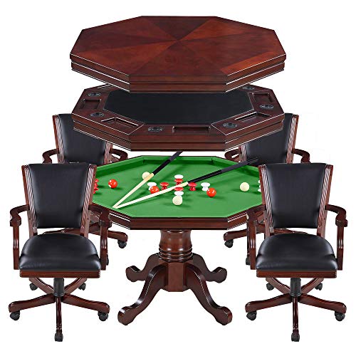 Hathaway Kingston Poker Table Set, Walnut Finish