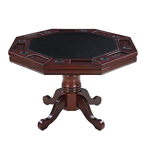 Hathaway Kingston Poker Table Set, Walnut Finish