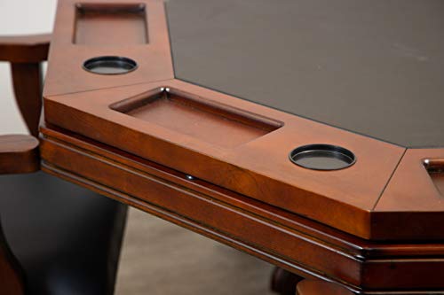 Hathaway Kingston Poker Table Set, Walnut Finish