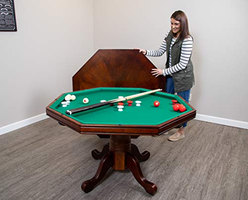 Hathaway Kingston Poker Table Set, Walnut Finish