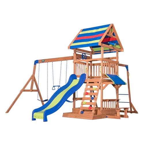 Beach Front Cedar Swing Set with Monkey Bars