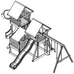 Congo Monkey Playsystem #4 with Swing Beam - Green and Sand Low Maintenance Play Set