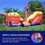 JumpOrange 15’ Pirate Ship Commercial Grade Bounce House Water Slide for Kids and Adults (with Blower), Outdoor Indoor, Wet Dry Use, Big Inflatable, Birthday Party, Rental Quality, All Seasons