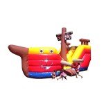 JumpOrange 15’ Pirate Ship Commercial Grade Bounce House Water Slide for Kids and Adults (with Blower), Outdoor Indoor, Wet Dry Use, Big Inflatable, Birthday Party, Rental Quality, All Seasons