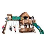 Woodridge Elite Cedar Swing Set with Sandbox and Slide