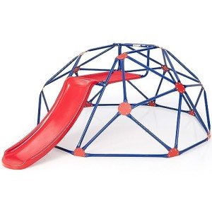 OLAKIDS 8FT Climbing Dome with Slide & Jungle Gym