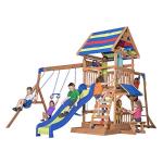 Beach Front Cedar Swing Set with Monkey Bars
