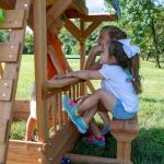 Beach Front Cedar Swing Set with Monkey Bars