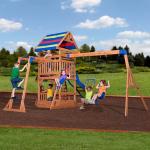 Beach Front Cedar Swing Set with Monkey Bars
