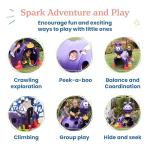 ECR4Kids Peek-A-Boo Caterpillar Tunnel, Purple Structure