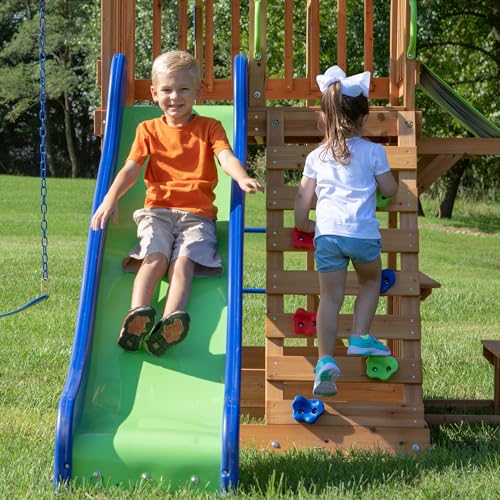 Beach Front Cedar Swing Set with Monkey Bars