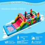 25FT Commercial Grade Bounce House for Big Kids 8-12 with Wet Dry Pool, 100% PVC Inflatable Obstacle Course Bounce House with Blower, 6 in1 Large Bounce House with Slide