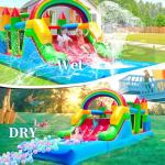 25FT Commercial Grade Bounce House for Big Kids 8-12 with Wet Dry Pool, 100% PVC Inflatable Obstacle Course Bounce House with Blower, 6 in1 Large Bounce House with Slide