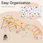 wingyz Pikler Triangle Climbing Set with Cushion,Foldable 8 in 1 Jungle Gyms for Toddlers 1-3, Indoor Playground for Kids,Baby Montessori Climber Gift（Rainbow）
