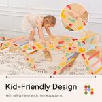 wingyz Pikler Triangle Climbing Set with Cushion,Foldable 8 in 1 Jungle Gyms for Toddlers 1-3, Indoor Playground for Kids,Baby Montessori Climber Gift（Rainbow）