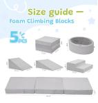 Elftopia Foam Climbing Blocks with Ball Pit & Stairs for Toddlers Aged 1-3 -Soft Playset for Indoor Crawling, Foam Playground Set for Baby to Active Playing Inside -(Balls NOT Included),Grey