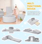 Elftopia Foam Climbing Blocks with Ball Pit & Stairs for Toddlers Aged 1-3 -Soft Playset for Indoor Crawling, Foam Playground Set for Baby to Active Playing Inside -(Balls NOT Included),Grey