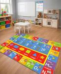 KC Cubs: Educational Rug: ABC Alphabet, Numbers & Shapes - 3x5' Playmat - Interactive Play, Activity Area Carpet, Bedroom-Classroom, Baby-Toddler-Kids
