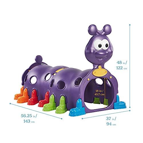 ECR4Kids Peek-A-Boo Caterpillar Tunnel, Purple Structure
