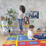 KC Cubs: Educational Rug: ABC Alphabet, Numbers & Shapes - 8x10' Playmat - Interactive Play, Activity Area Carpet, Bedroom-Classroom, Baby-Toddler-Kid