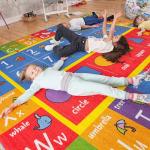 KC Cubs: Educational Rug: ABC Alphabet, Numbers & Shapes - 8x10' Playmat - Interactive Play, Activity Area Carpet, Bedroom-Classroom, Baby-Toddler-Kid