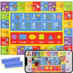 KC Cubs: Educational Rug: ABC Alphabet, Numbers & Shapes - 3x5' Playmat - Interactive Play, Activity Area Carpet, Bedroom-Classroom, Baby-Toddler-Kids