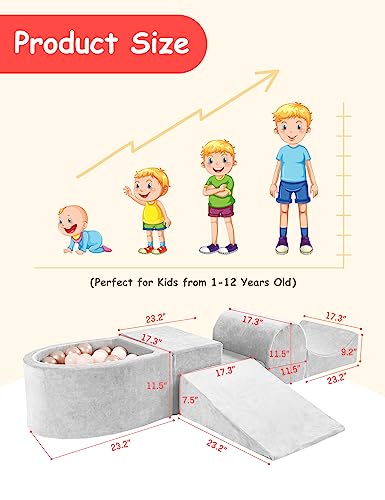 HOFISH 5-Piece Foam Toddler Playset, Indoor Climbing and Crawling