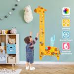 Dollox Giraffe Activity Wooden Wall Panels, 7-in-1 Toddler Multifunctional Busy Board Sensory, Interactive Educational Toy Montessori Wall Decor Preschool Toy for Daycare Activity Center Livingroom