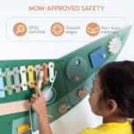 Dinosaur Activity Wall Busy Board - Wooden Sensory Wall Panel for Kids & Toddler Wall Activity - Interactive Montessori Wall Activity Board for Boys & Girls - Perfect for Playroom Daycare Waiting Room