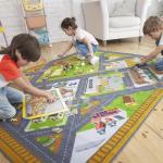 KC Cubs 5x7 Country Farm Construction Car Road Street Rug – Educational Carpet Play Mat for Kids, Toddlers, Nursery, Classroom, Playroom, Baby Daycare