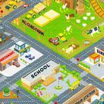 KC Cubs 5x7 Country Farm Construction Car Road Street Rug – Educational Carpet Play Mat for Kids, Toddlers, Nursery, Classroom, Playroom, Baby Daycare