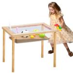 Uiifan Sensory Table Wood Sand Table Water Table Interactive Kids Activity Table Art Table Gift for Kids Toddlers Classroom Preschool Play Daycare Learn Water Sand(23.9 x 15.9 x 20 Inches)