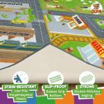 KC Cubs 5x7 Country Farm Construction Car Road Street Rug – Educational Carpet Play Mat for Kids, Toddlers, Nursery, Classroom, Playroom, Baby Daycare