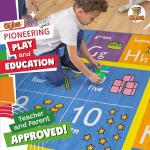 KC Cubs: Educational Rug: ABC Alphabet, Numbers & Shapes - 8x10' Playmat - Interactive Play, Activity Area Carpet, Bedroom-Classroom, Baby-Toddler-Kid