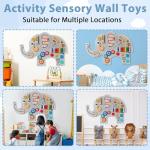 Large Elephant Wooden Activity Wall Panel Christmas Gift Educational Montessori Toy for Toddler Kids Interactive Sensory Activity Busy Board Daycare Learning Center Toddler Room Decor