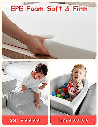 HOFISH 5-Piece Foam Toddler Playset, Indoor Climbing and Crawling