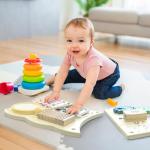 Baotree Owl Activity Wall Busy Board Panels, Montessori Sensory Toys, Toddler Learning Activity Center,Interactive Wooden Learning Toy for Toddler Playroom & Children's Daycare