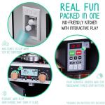 Lil' Jumbl Jumbl Kids Kitchen Set, Pretend Wooden Play Kitchen, Battery Operated Icemaker, Microwave, Range Hood, Stove Top, Oven, with Realistic Sound & Lights, Pots, Pan, & Utensils Included