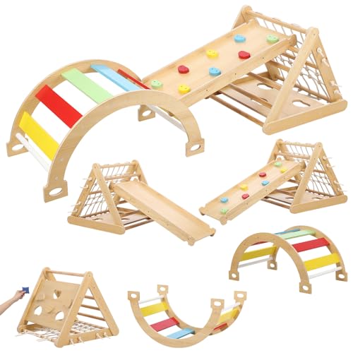 Wooden Climbing Gym Playset for Toddler Boys/Girls, Home & Daycare
