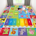 LTKOUGFAM Educational Kids Play Mat with Alphabet & Numbers - Soft Non-Slip Nursery Rug for Toddlers Baby Playroom, Bedroom, Daycare or Classroom