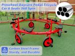 Ageliya Tricycle Merry Go Round Preschool Pedal Vehicles for Kids Aged 3+, Rotating Bike 6 Seats 360 Spin for Kindergarten Playground Daycare and Classroom Outdoor Play Equipment Red