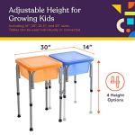 Special Supplies Sensory Activity Table for Kids and Toddlers -with Plastic Buckets and Beach Toys for Interactive Learning - Water, Sand, and STEM Play (Two Buckets - Orange + Blue)