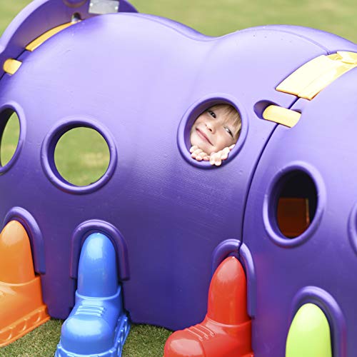 ECR4Kids Peek-A-Boo Caterpillar Tunnel, Purple Structure