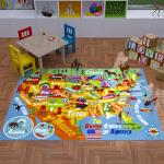 KC Cubs 3x5 USA United States Map Toy Car Road Rug – Educational Play Mat Carpet for Kids, Toddlers, Nursery, Classroom, Playroom, Baby Daycare