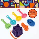 Special Supplies Sensory Activity Table for Kids and Toddlers -with Plastic Buckets and Beach Toys for Interactive Learning - Water, Sand, and STEM Play (Two Buckets - Orange + Blue)