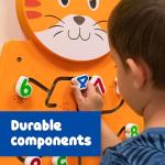 LEARNING ADVANTAGE Cat Activity Wall Panel - 18m+ - Toddler Activity Center - Wall-Mounted Toy - Busy Board Decor for Bedrooms, Daycares and Play Areas