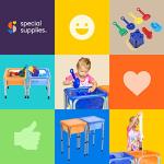 Special Supplies Sensory Activity Table for Kids and Toddlers -with Plastic Buckets and Beach Toys for Interactive Learning - Water, Sand, and STEM Play (Two Buckets - Orange + Blue)